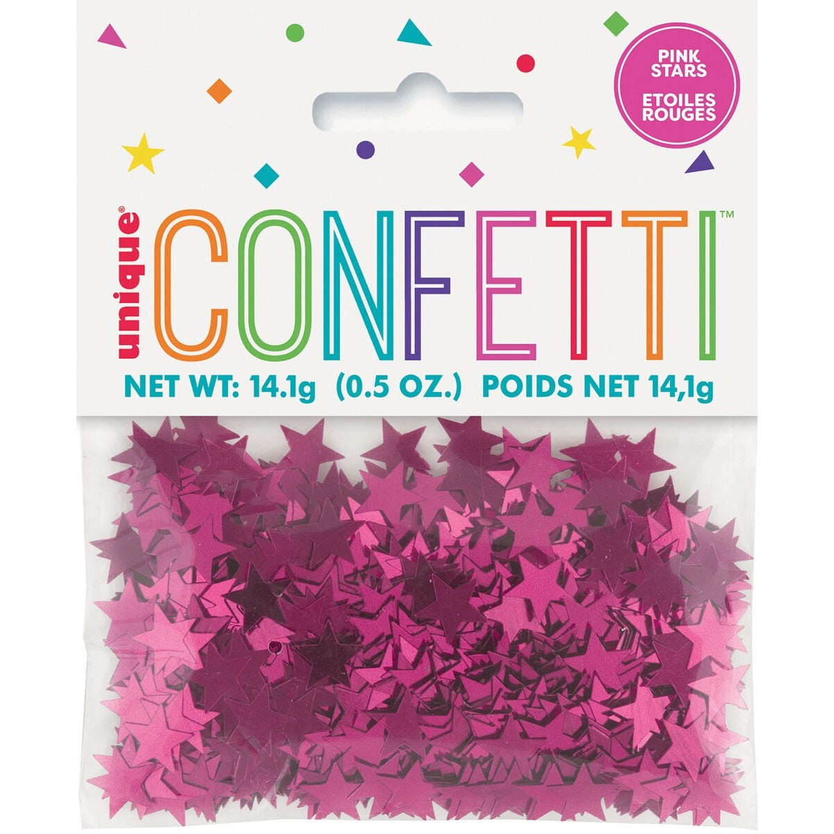 PINK STARS CONFETTI .5oz image 0
