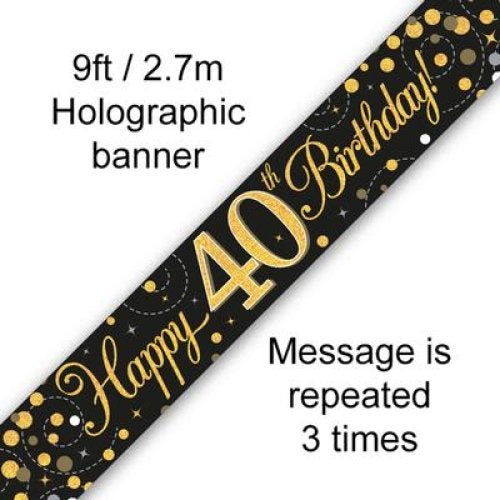 Sparkling Fizz Black & Gold Banner 2.7m #40 image 0