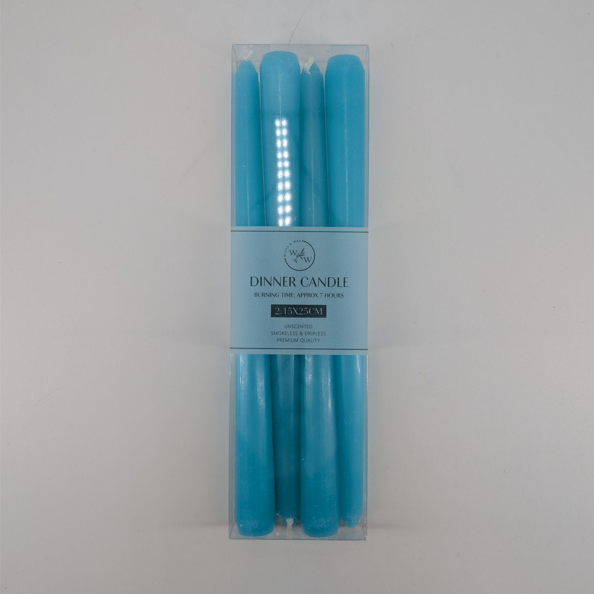 15x25cm Taper Candle - Blue 4pk