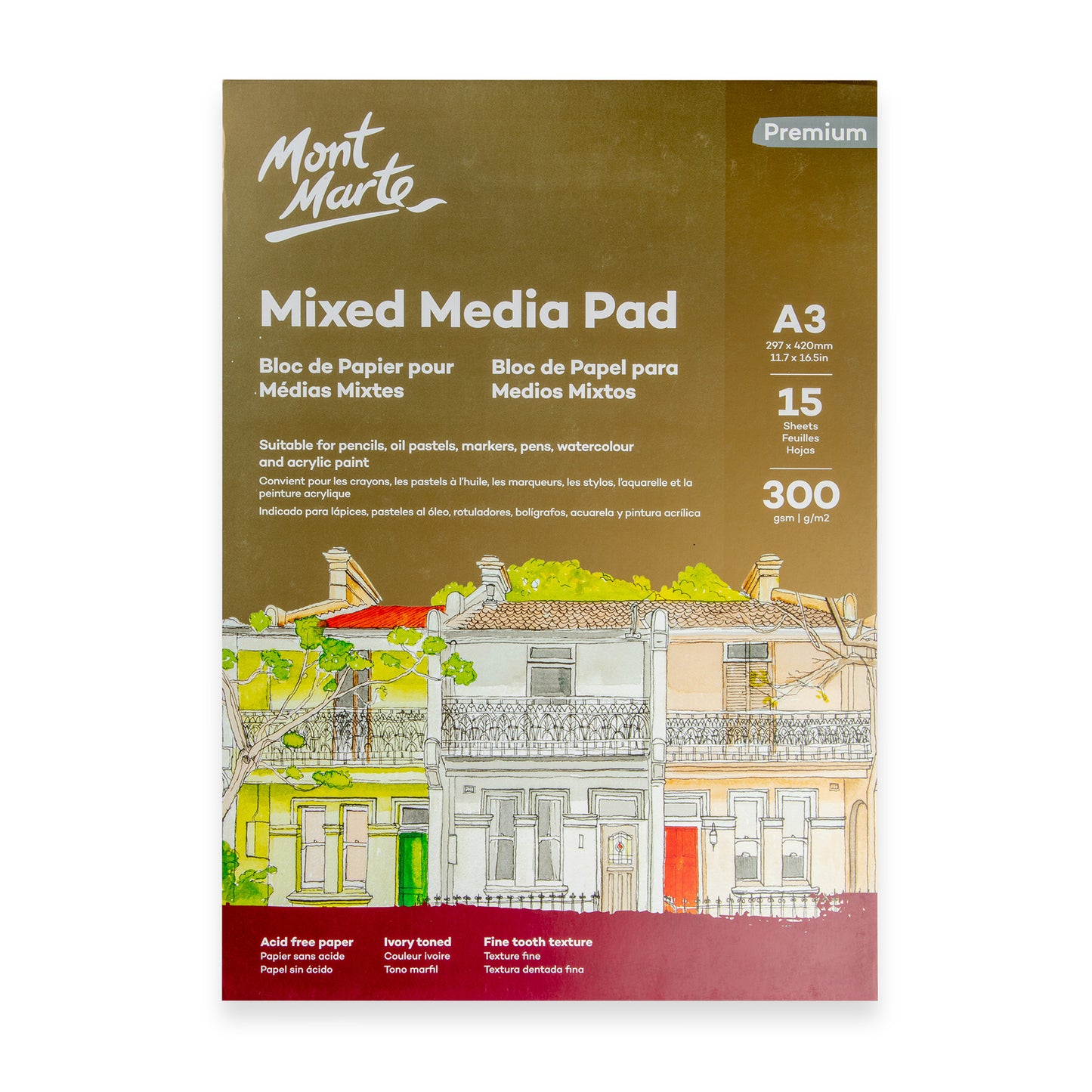 Mixed Media Pad A3 300gsm 15 Sheets image 0