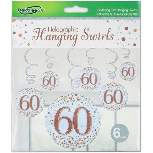 Sparkling Fizz Rose Gold Hanging Swirl #60 Pk6 image 0