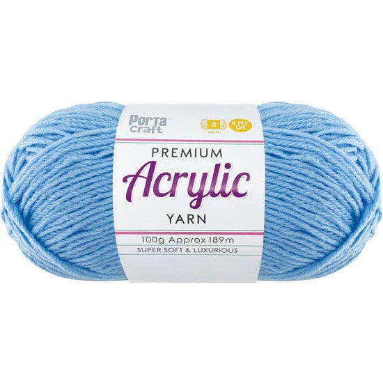 Acrylic Yarn 100g 189m 8ply - Baby Blue