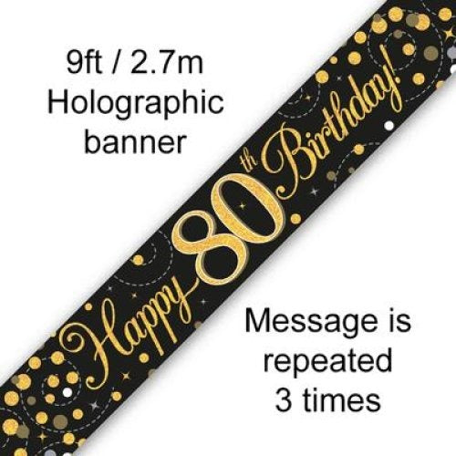 Sparkling Fizz Black & Gold Banner 2.7m #80 image 0
