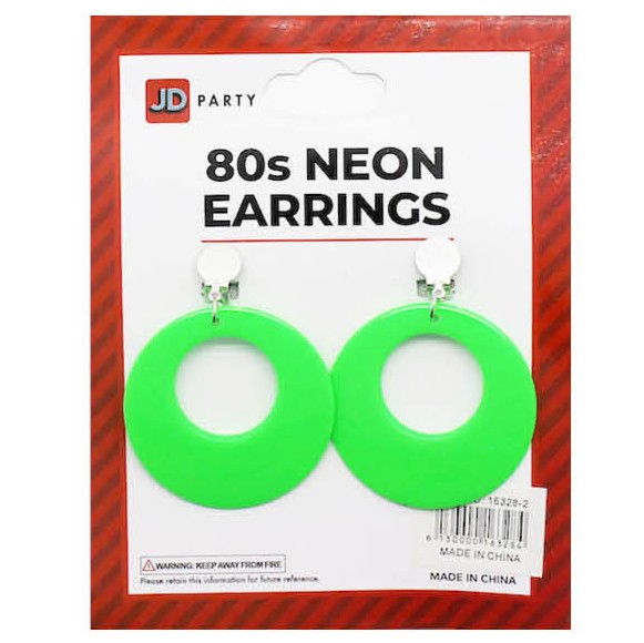 Neon 80s Earrings (Green) image 0