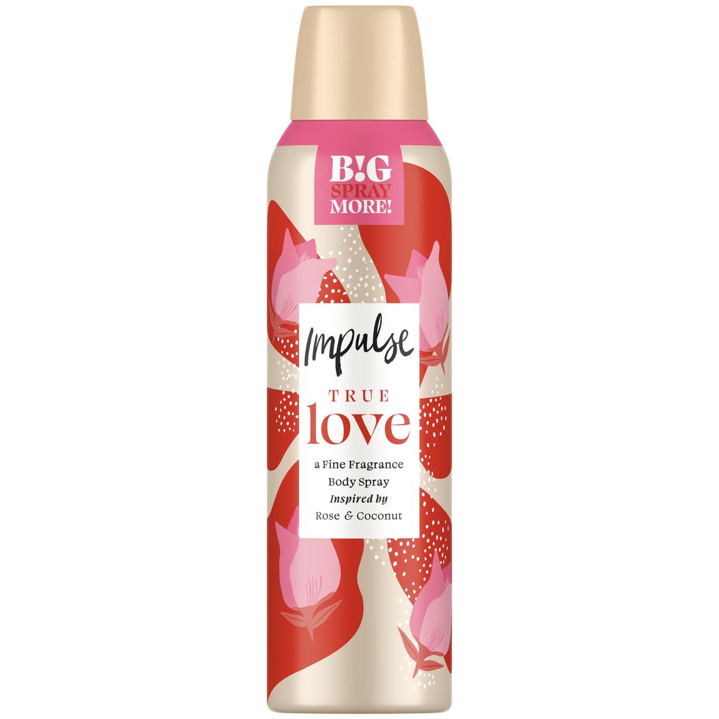 IMPULSE 100g / 150mL BODY SPRAY TRUE LOVE INSPIRED BY ROSE AND COCONUT