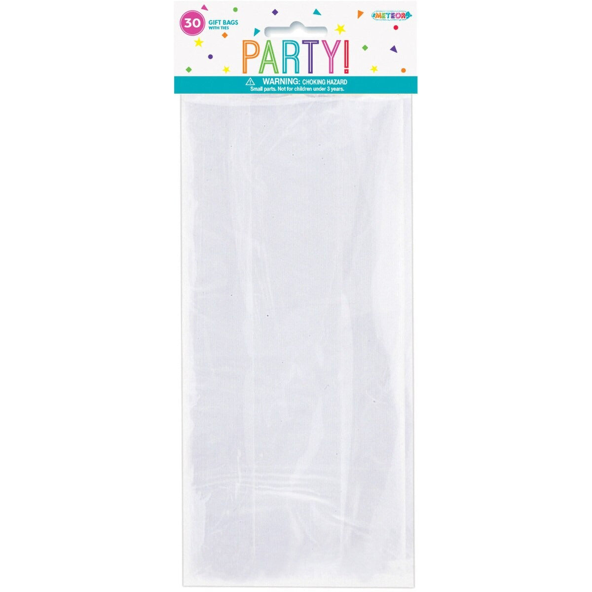 30 MEDIUM CELLO BAGS & TIES- CLEAR image 0