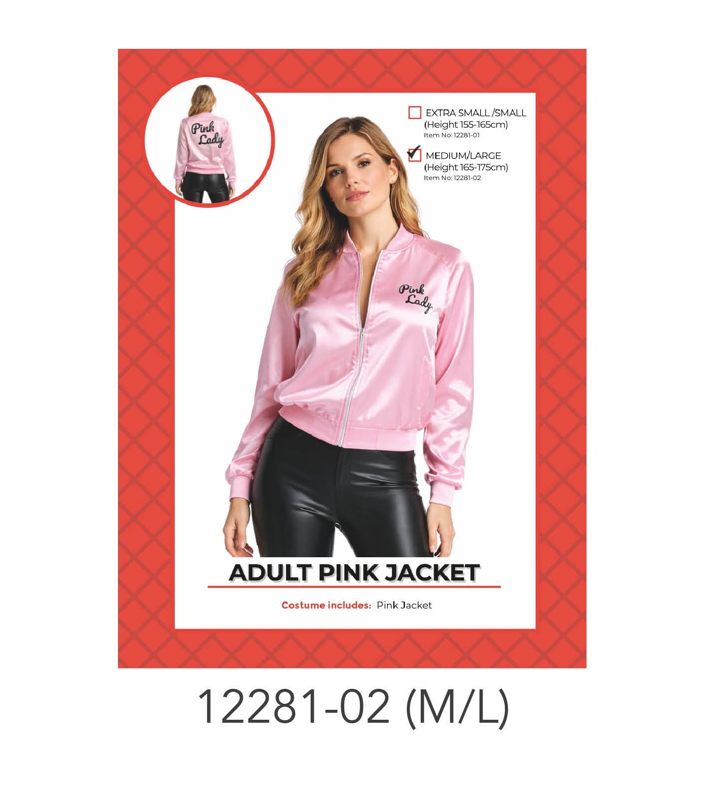 Adult Fifties Pink Jacket Costume (L/XL)