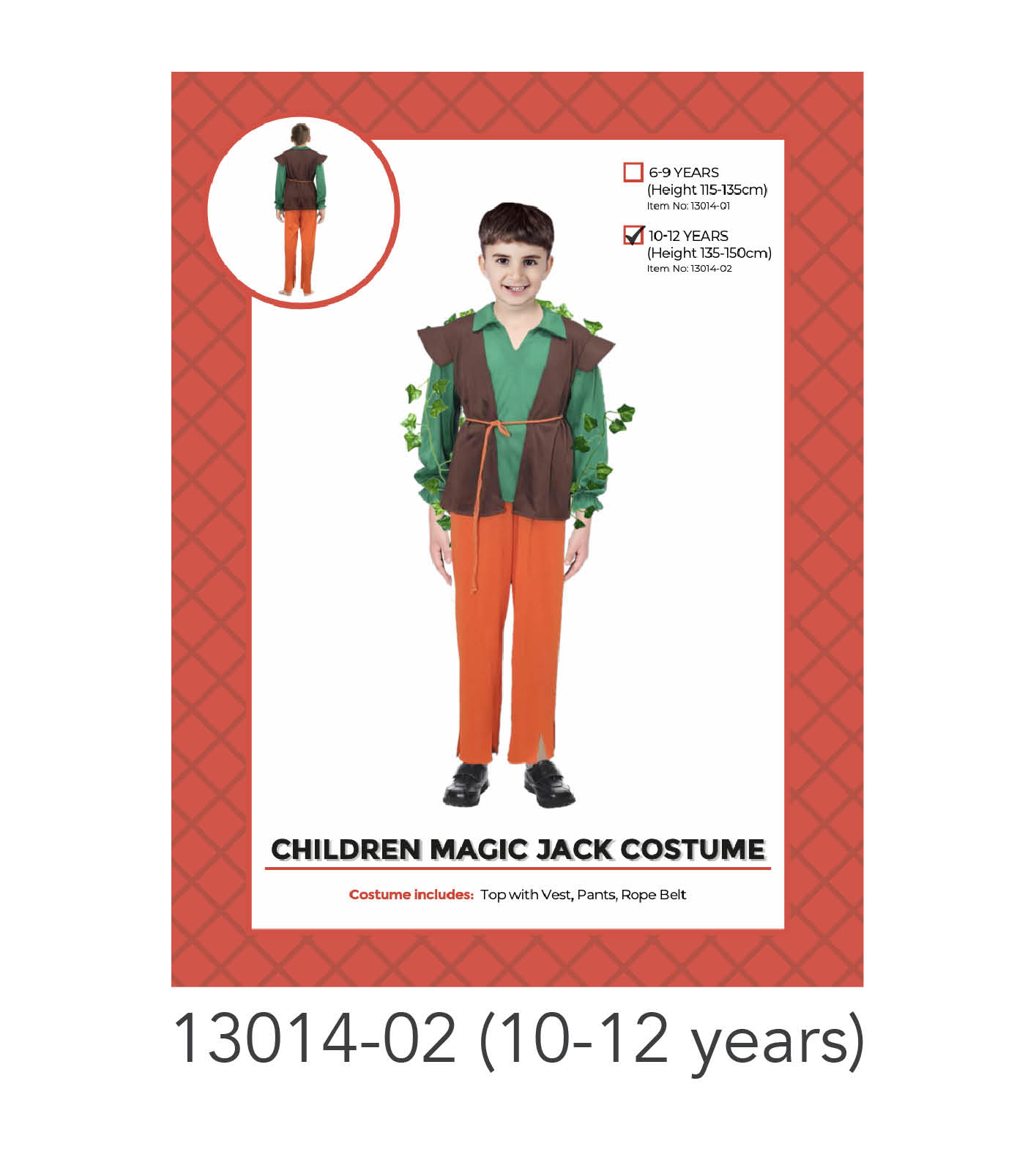 Children Magic Jack Costume (10-12 years)