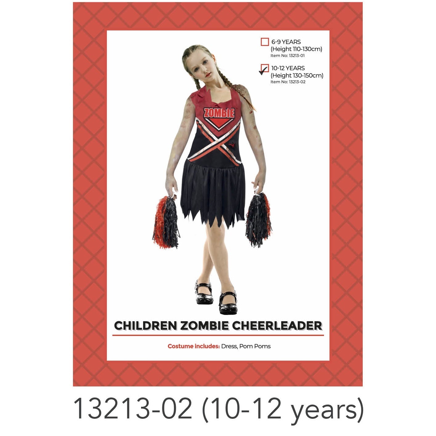 Children Zombie Cheerleader Costume (10-12 years)