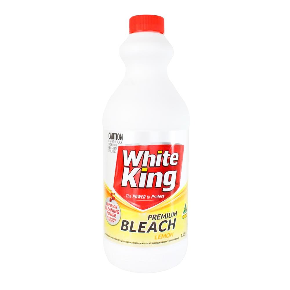 WHITE KING 1.25L PREMIUM LIQUID BLEACH LEMON