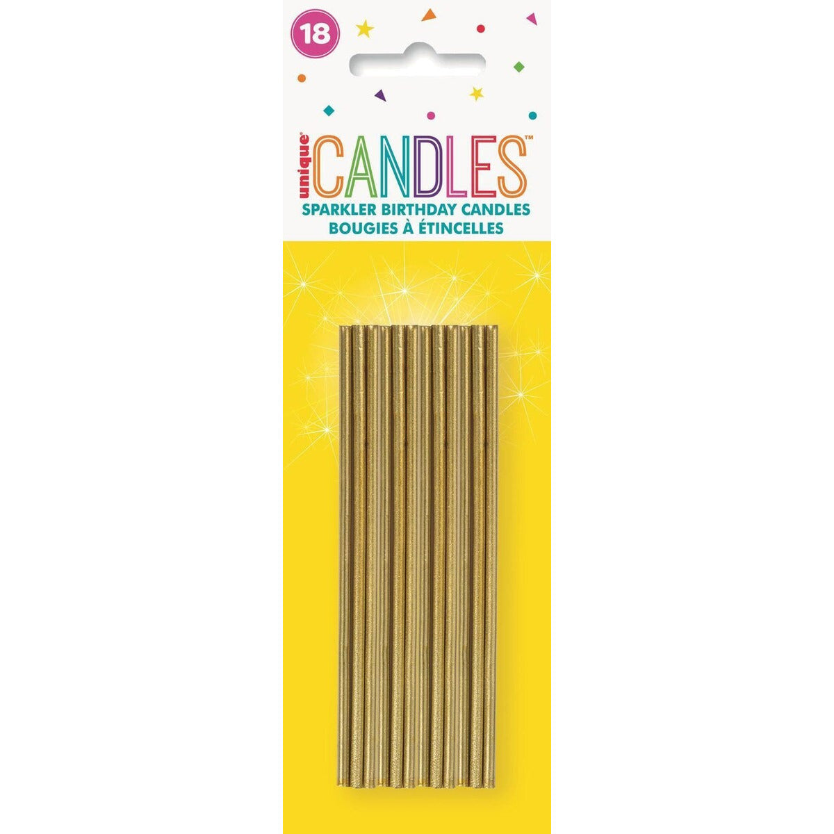 18 GOLD SPARKLER CANDLES image 0