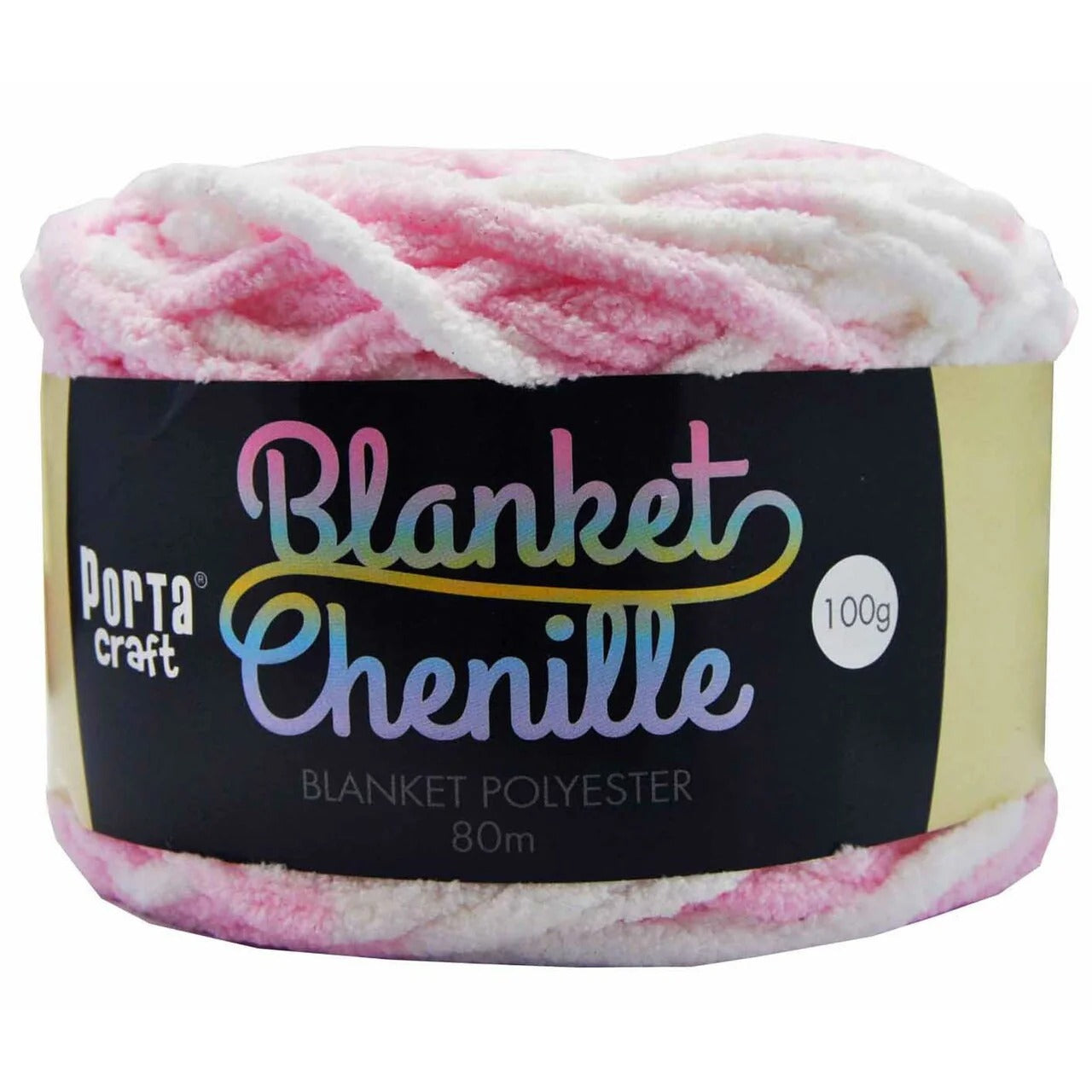 Chenille Blanket Yarn 100g 80m Multi Marshmallow