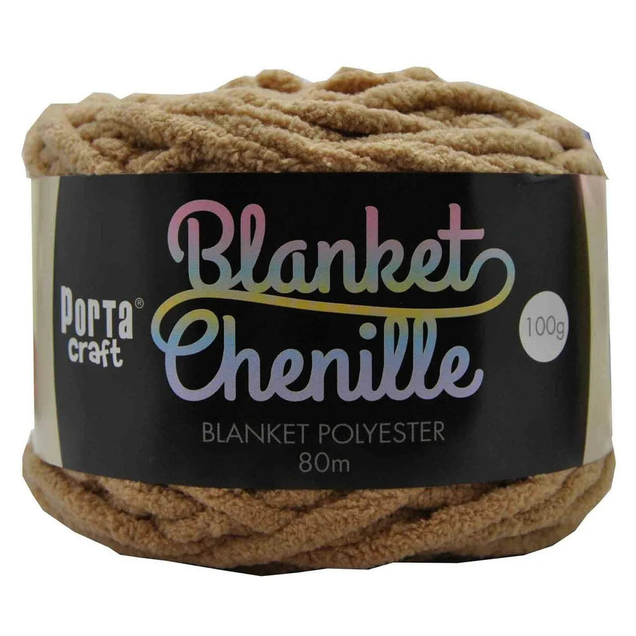 Chenille Blanket Yarn 100g 80m Solid Latte