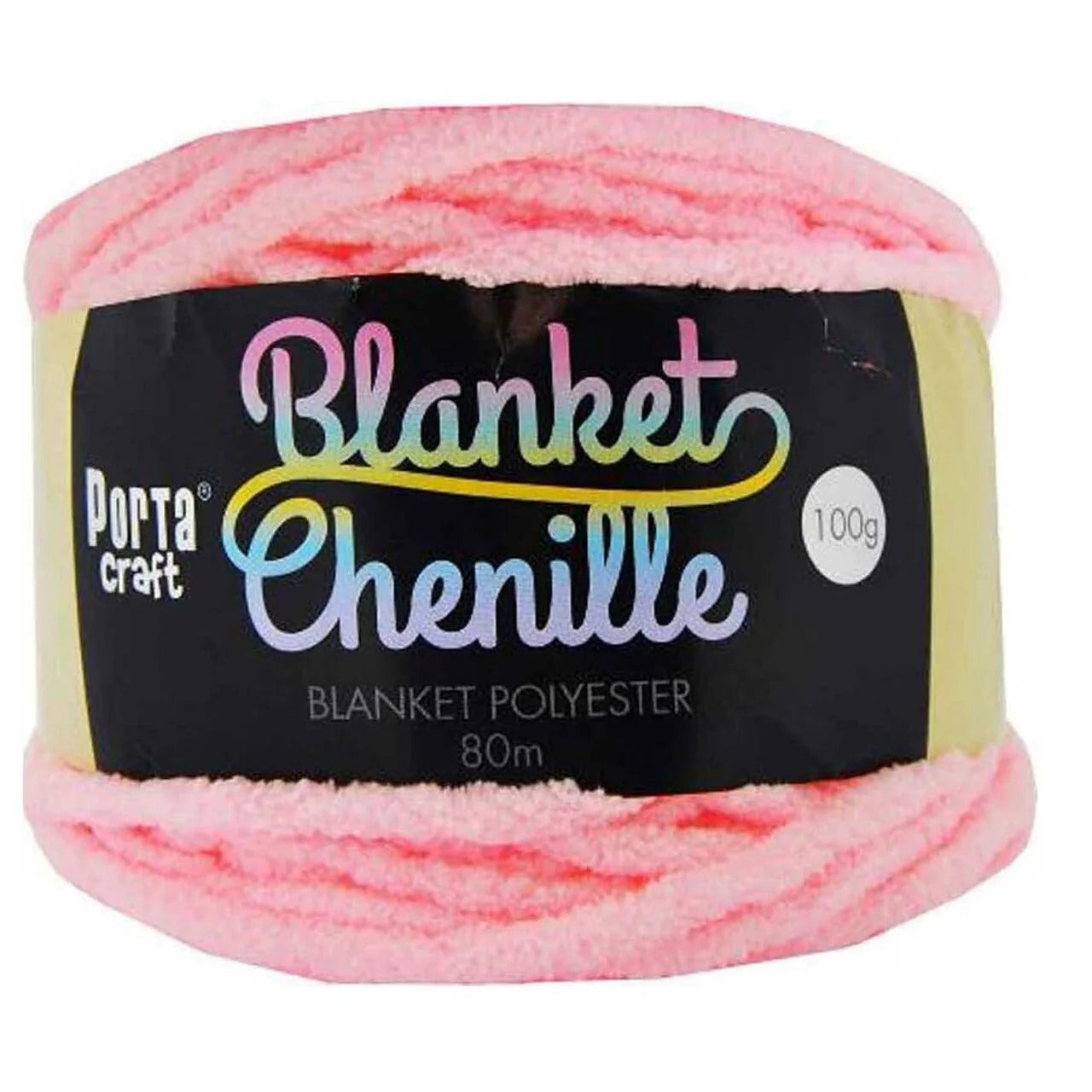 Chenille Blanket Yarn 100g 80m Solid Baby Pink