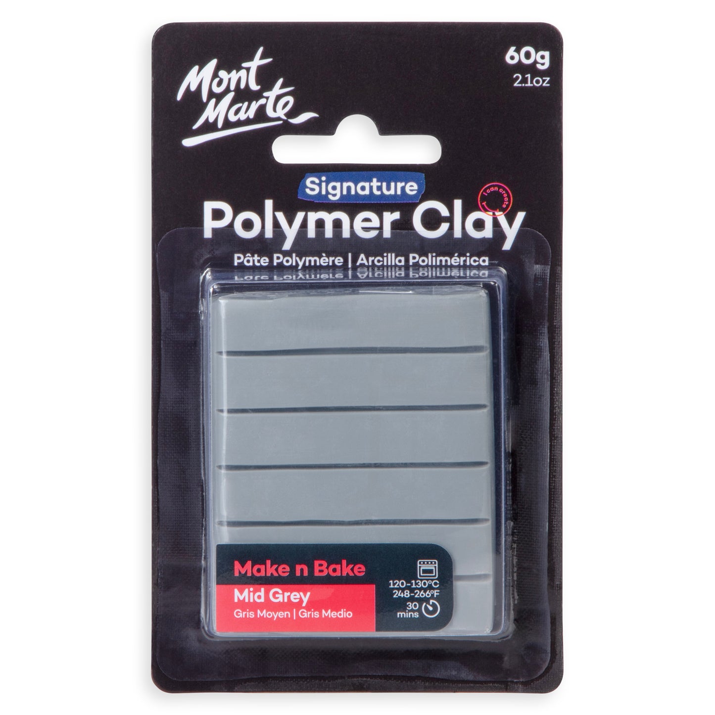 Make n Bake Polymer Clay 60g - Mid Grey image 0