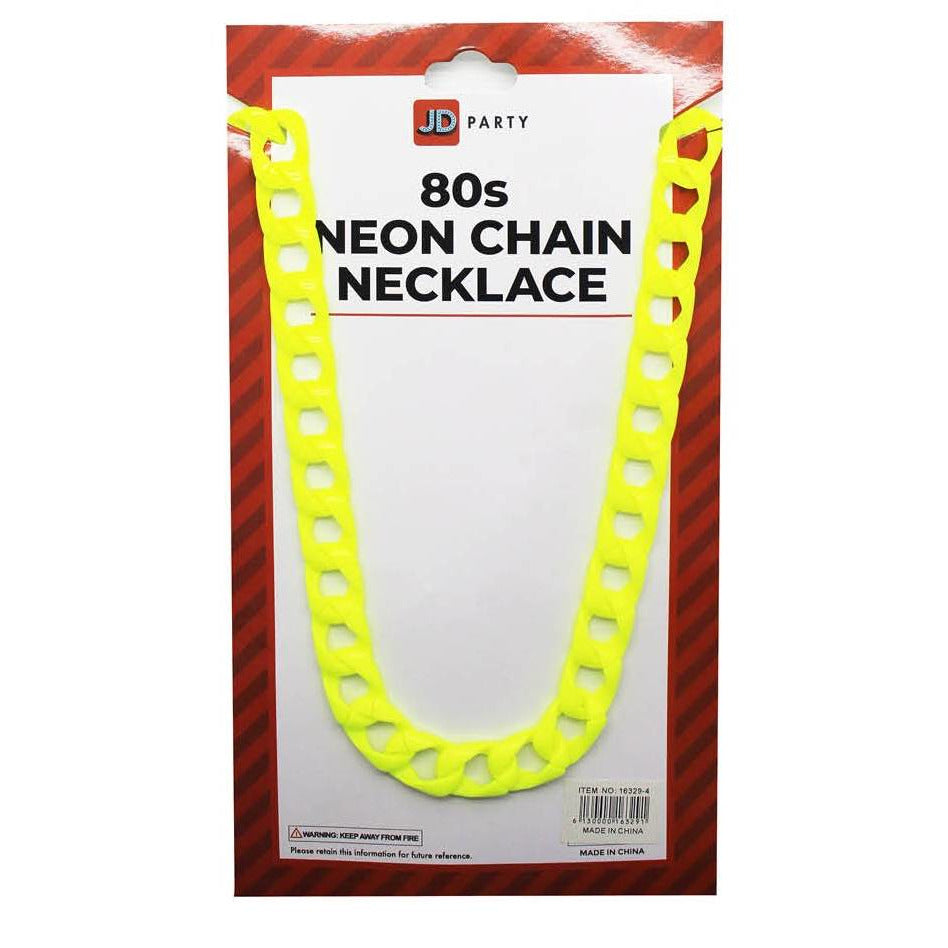 Neon 80s Chain Necklace (Yellow) image 0