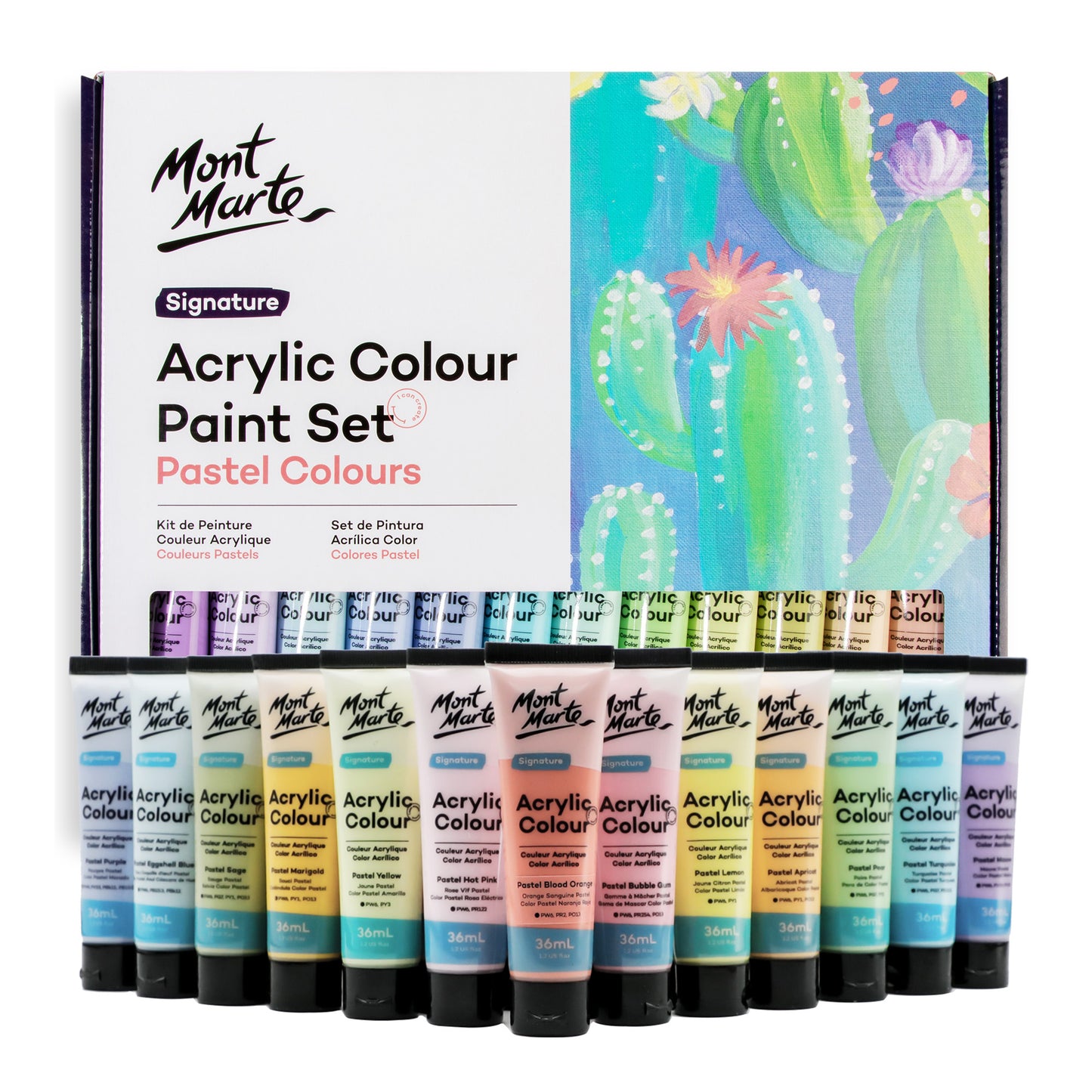 Acrylic Colour Pastel Colours 24pc x 36ml image 0