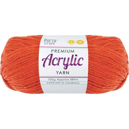 Acrylic Yarn 100g 189m 8ply - Pumpkin