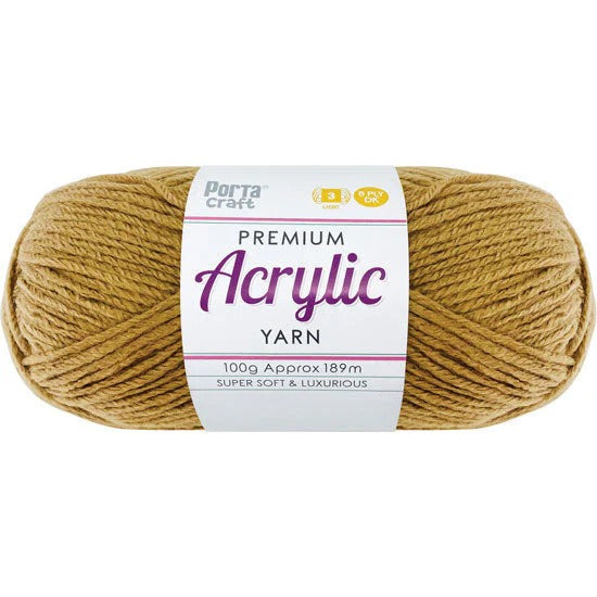 Acrylic Yarn 100g 189m 8ply - Tortilla