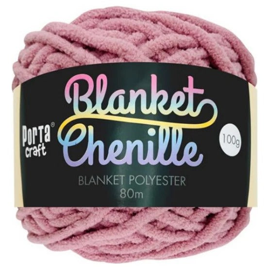Chenille Blanket Yarn 100g 80m Solid Mauve