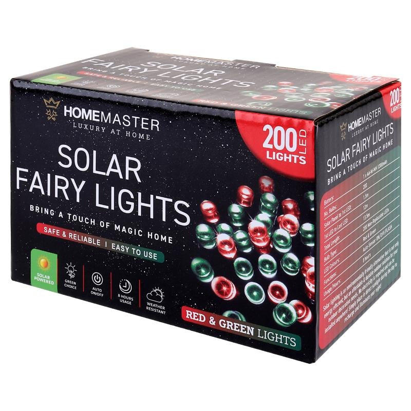 Fairy Light Solar 200LED 13.5m Total Length Red & Green 2 Functions image 0