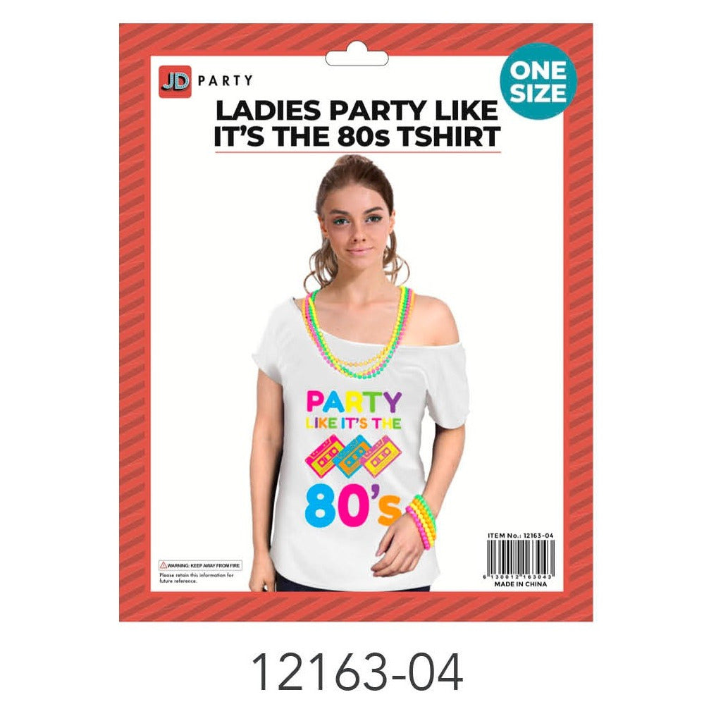 Adult 80s Girls Tshirt (Party like it’s the 80s) image 0