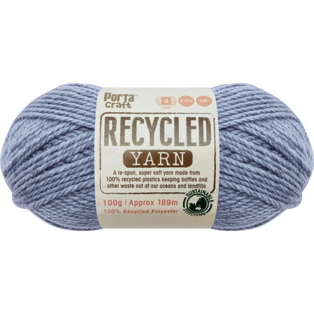 Recycled Yarn 100g 189m 8ply Bluestone Melange