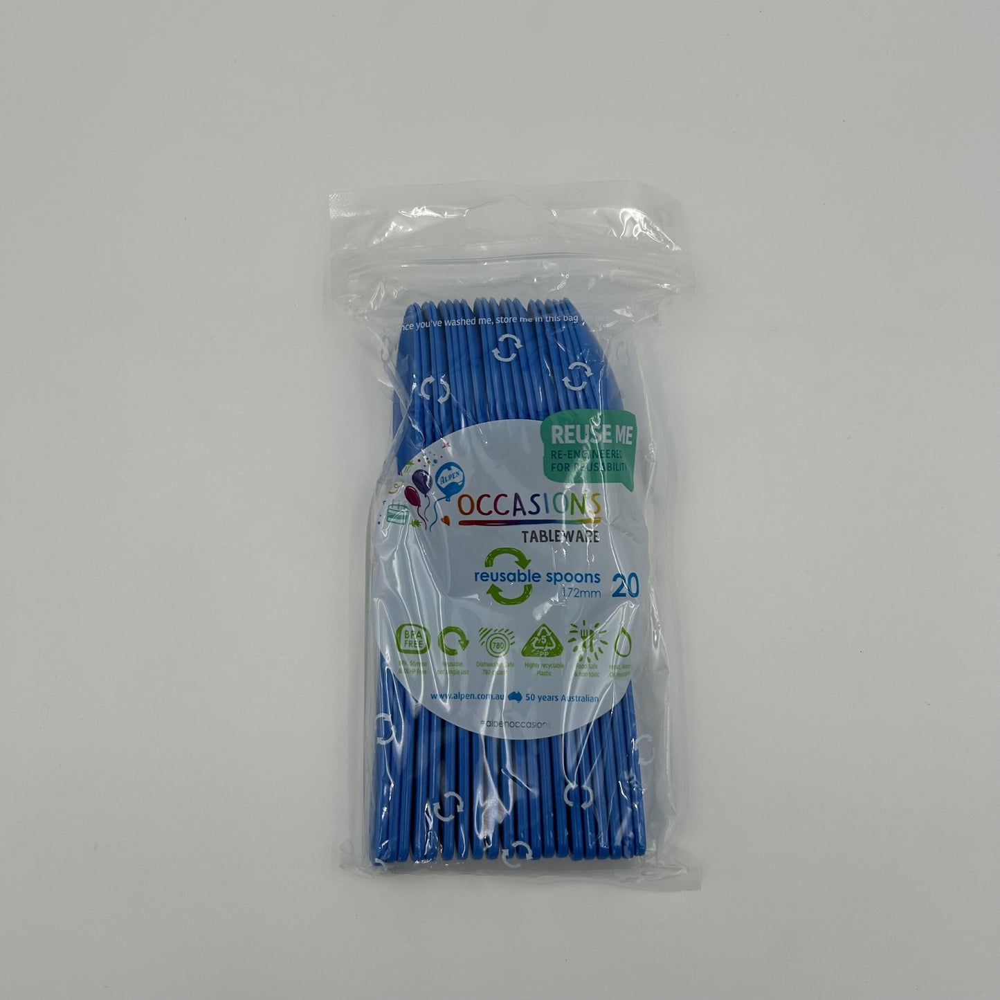 Royal Blue Plastic Spoon Pack 20 image 0