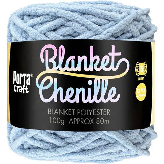 Chenille Blanket Yarn 100g 80m Solid Rain Cloud