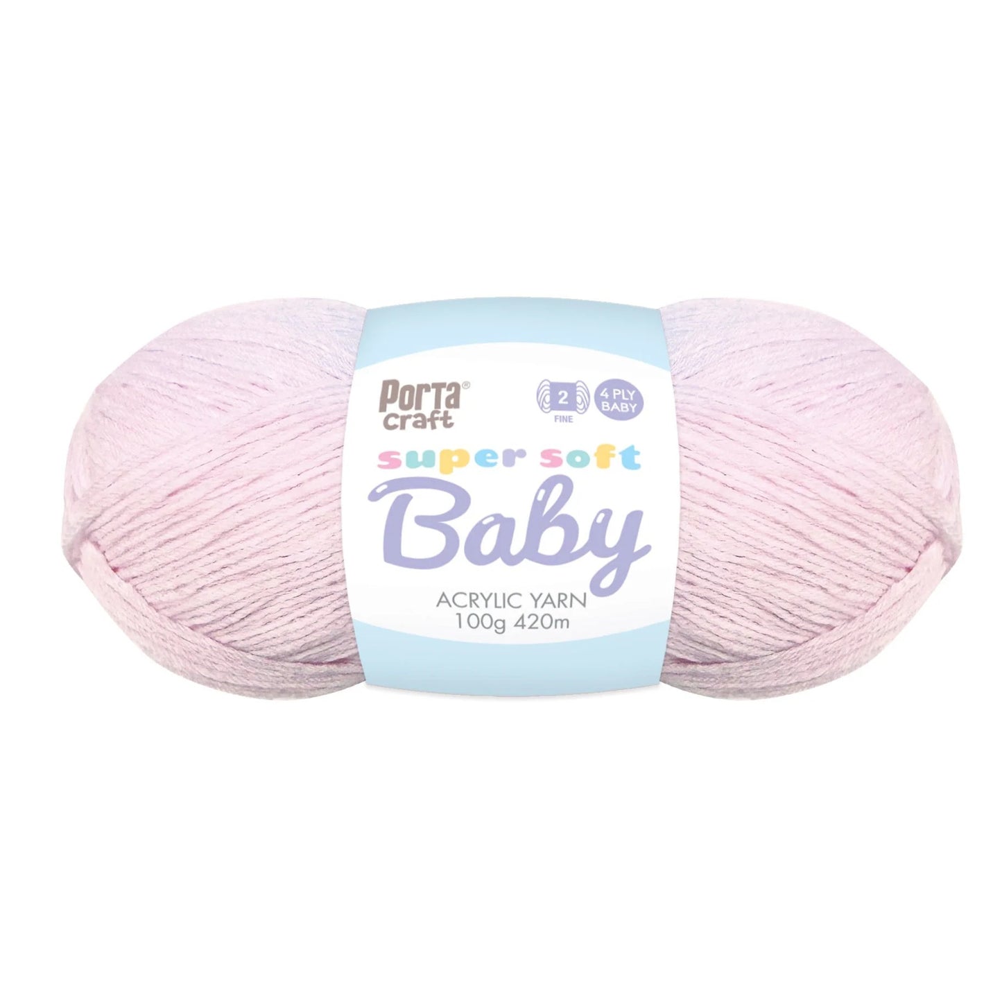 Super Soft Baby Acryl Yarn 420m 4ply Pale Pink