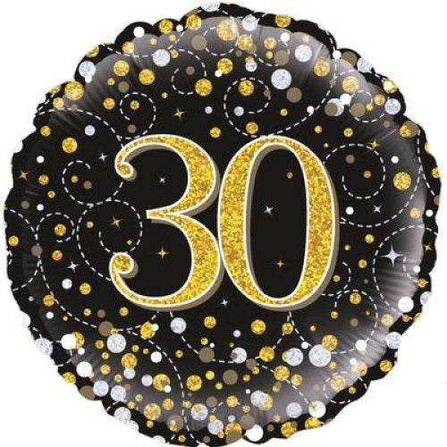 Foil Balloon 45cm Sparkling Fizz Black #30