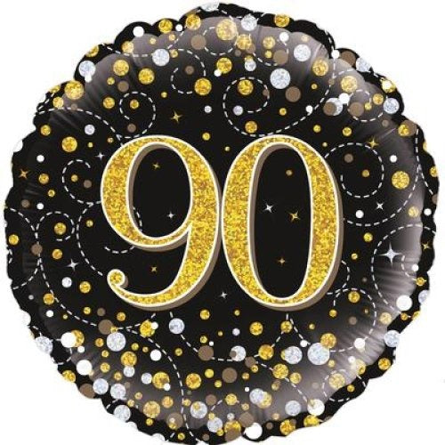 Foil Balloon 45cm Sparkling Fizz Black #90