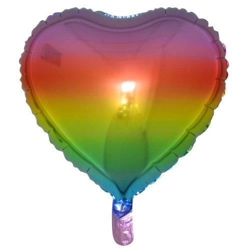 Foil Balloon 45cm Decrotexheart Rainbow