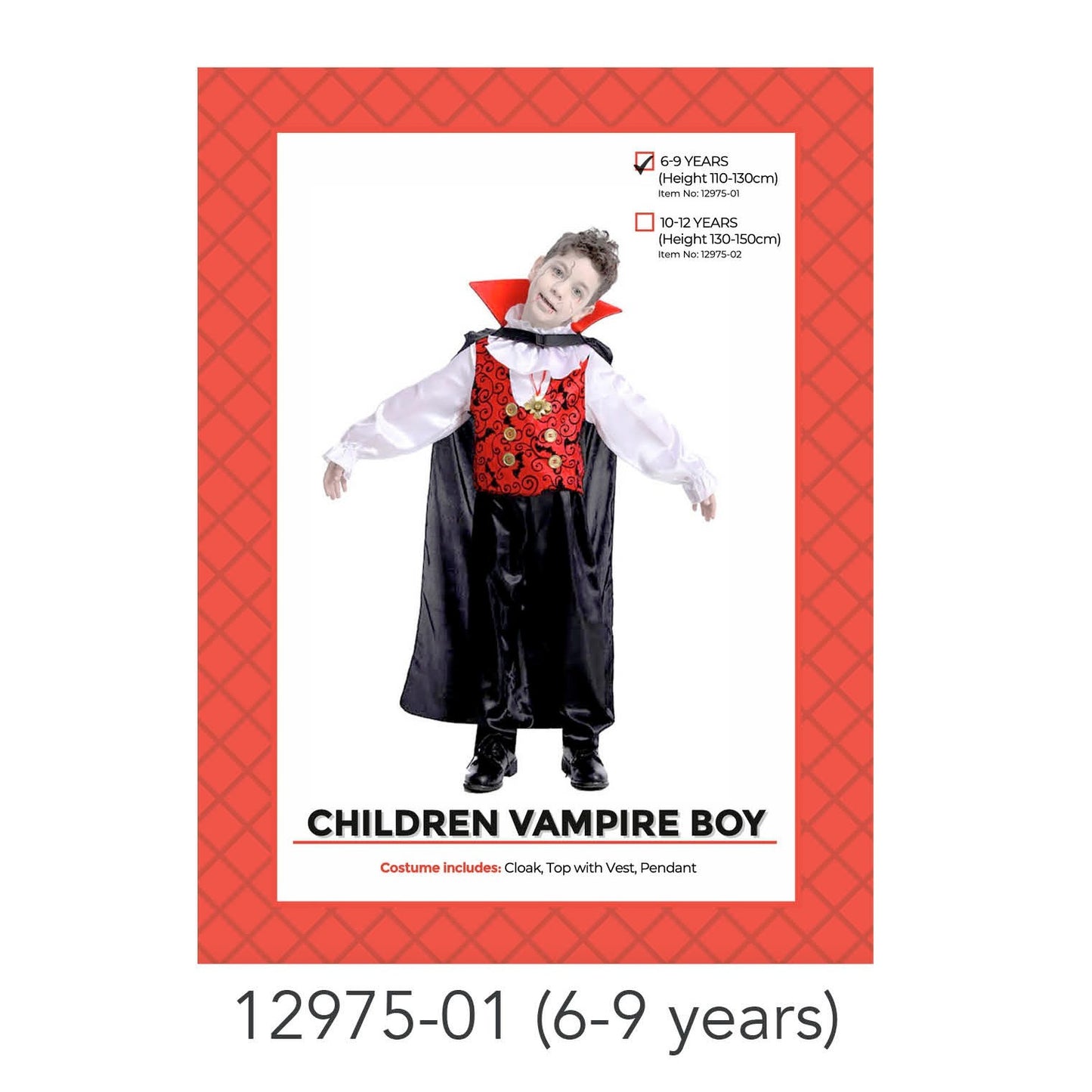 Children Vampire Boy Costume 6-9 years image 0
