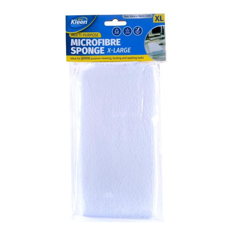 Microfibre Sponge Multipurpose XLarge - 10cm x 18cm x 3cm (White)