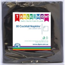 Black Cocktail Napkins 2ply - 50pk image 0