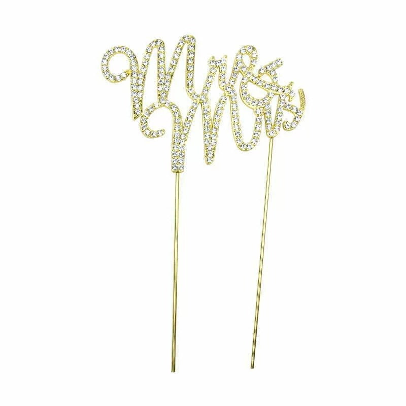 Gold Mr &Mrs cake topper image 0