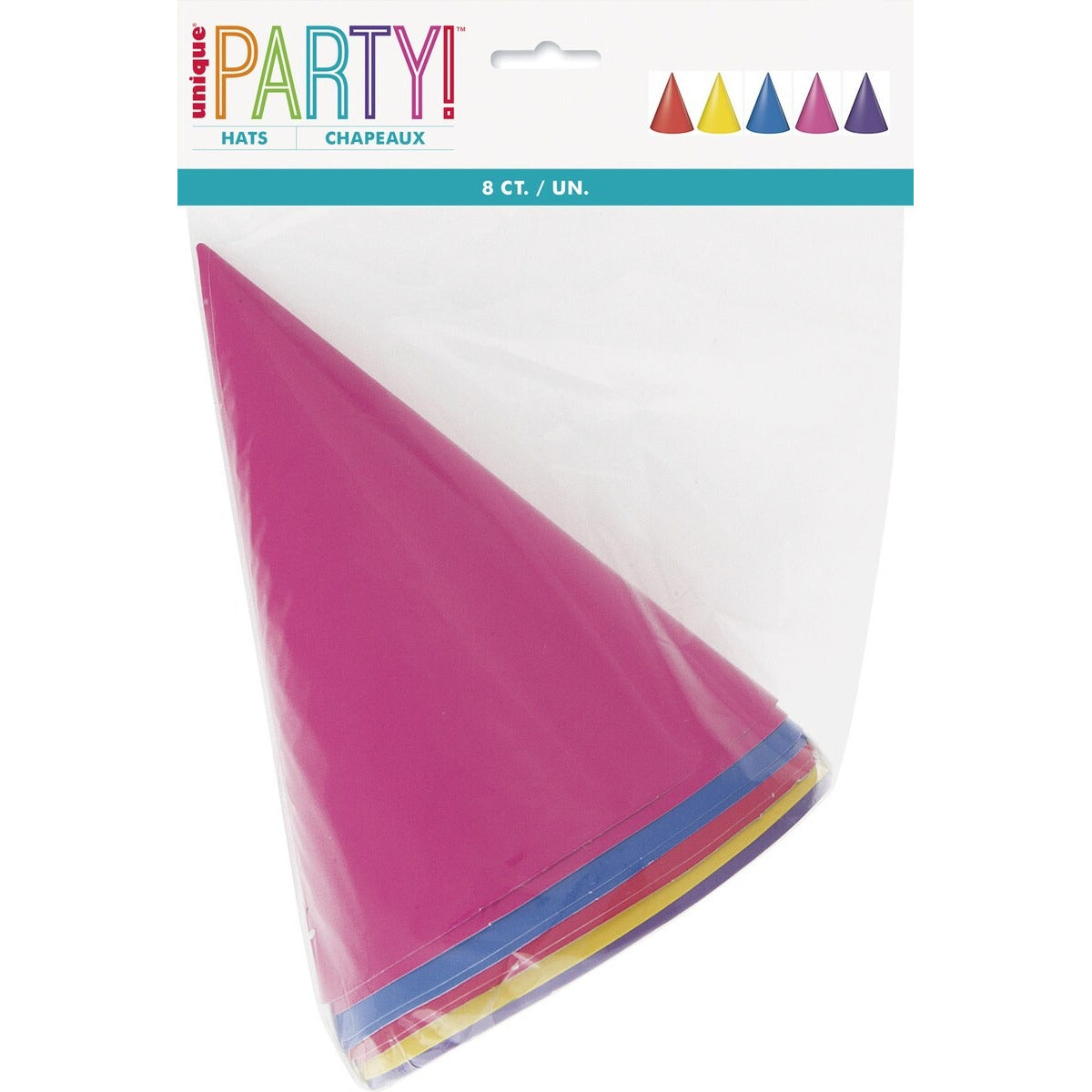 8 PARTY HATS - MULTICOLOURED image 0