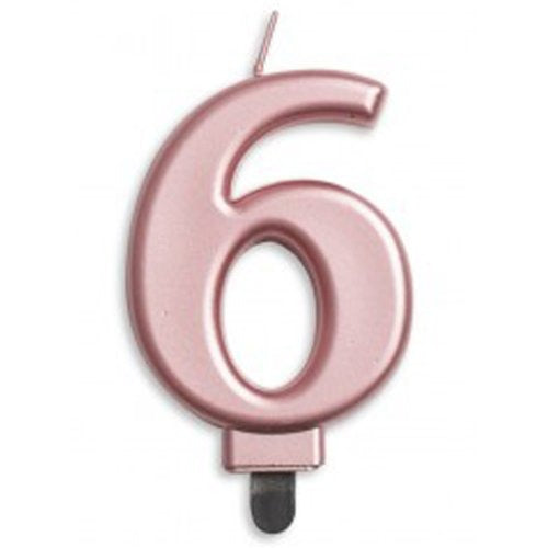 CANDLE NUMERAL JUMBO ROSEGOLD #6 image 0