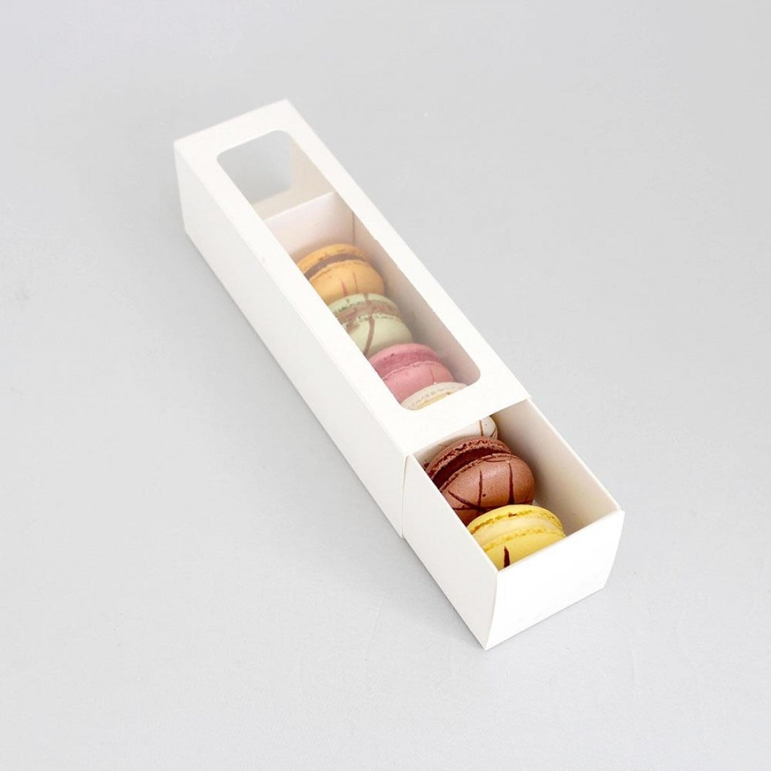 6 Hold White Macaron Box (7x2x2in) (5 Pack) image 0