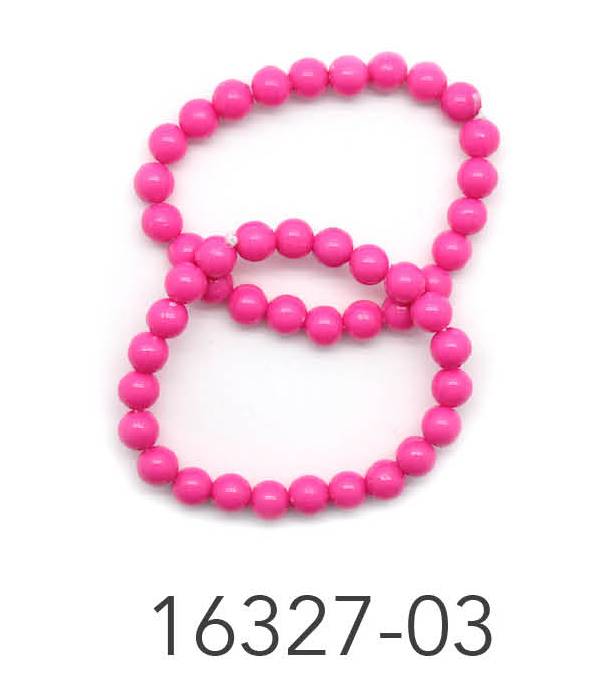 Neon Beaded Bracelet (Pink)2pk image 0