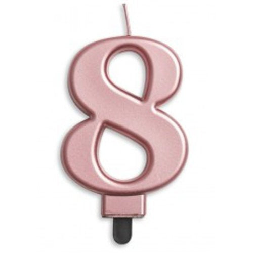 CANDLE NUMERAL JUMBO ROSEGOLD #8 image 0