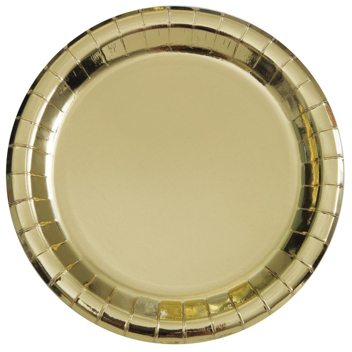 Gold Foil 17cm 8pk Rd Plates