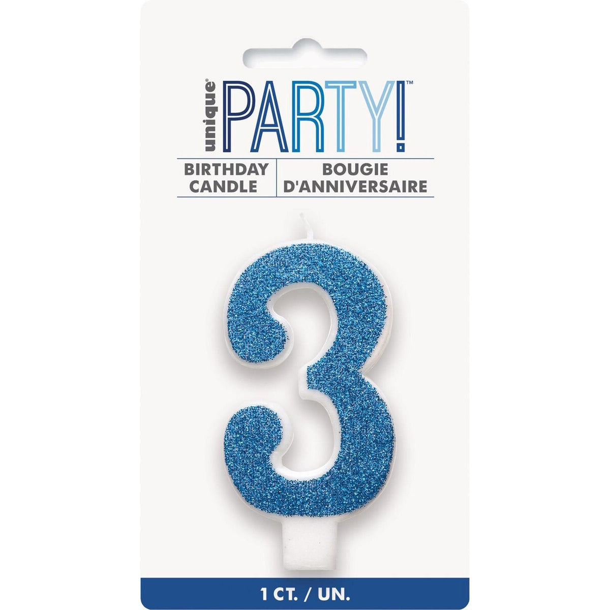 NUMERAL CANDLE 3 - BLUE image 0