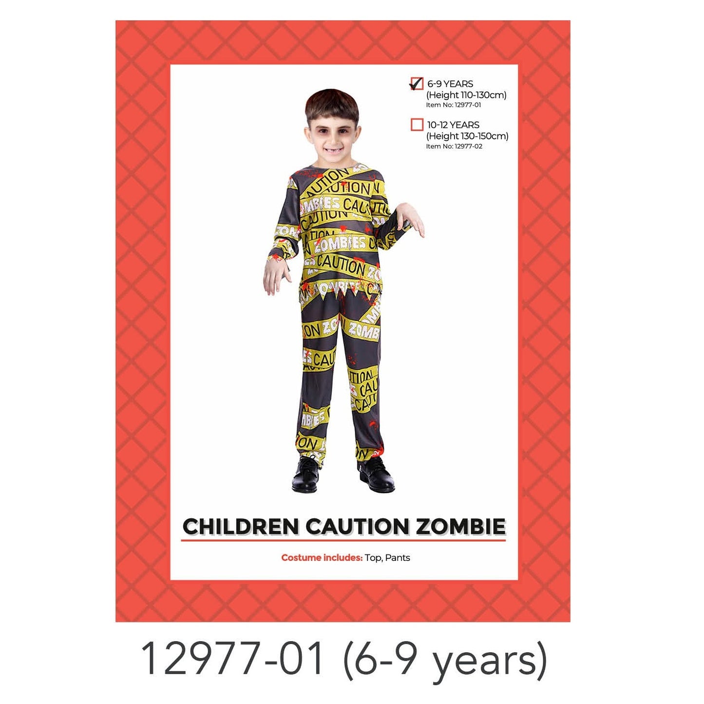 Children Caution Zombie Costume 6-9 years image 0