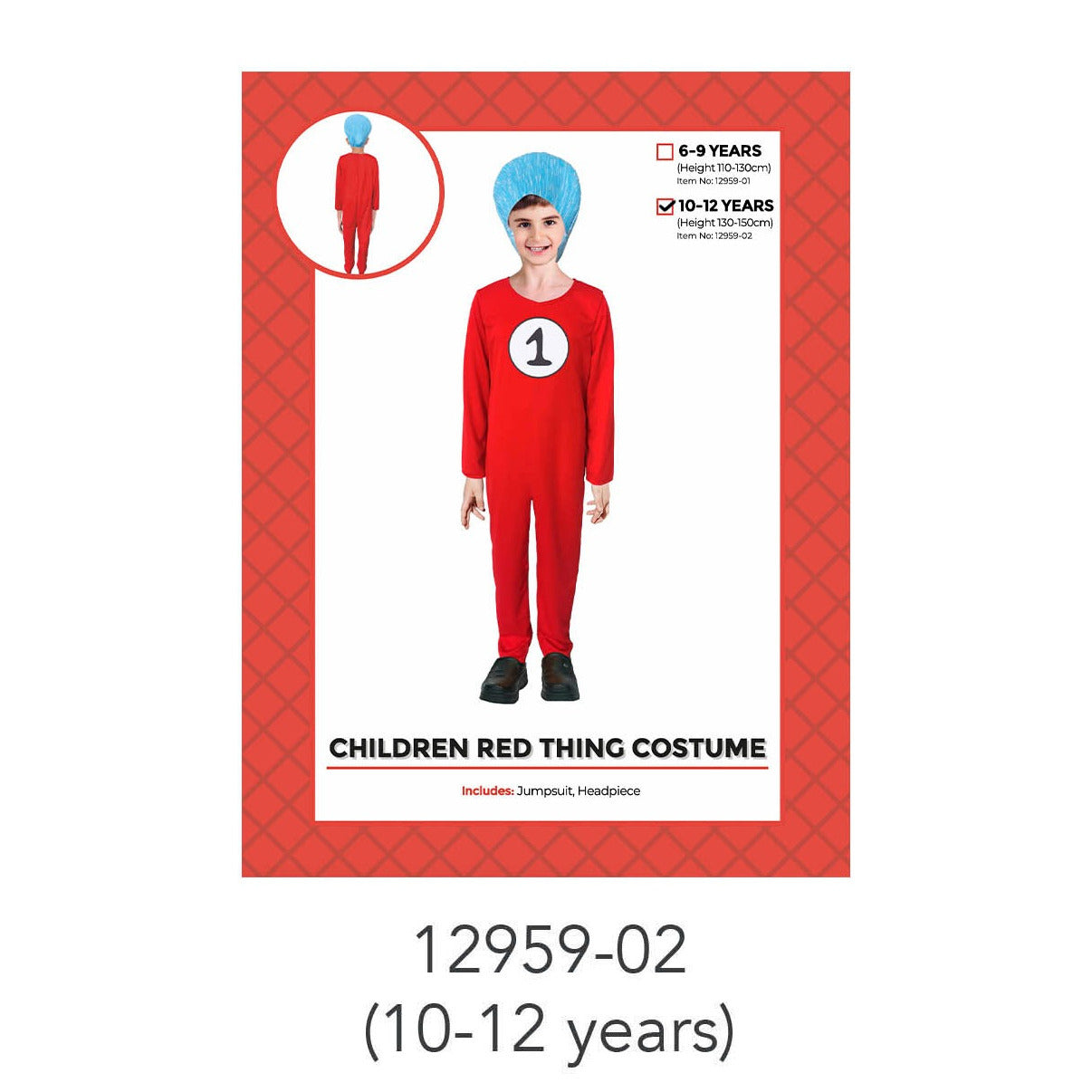 Children Red Thing 1 Costume 10-12 Years image 0