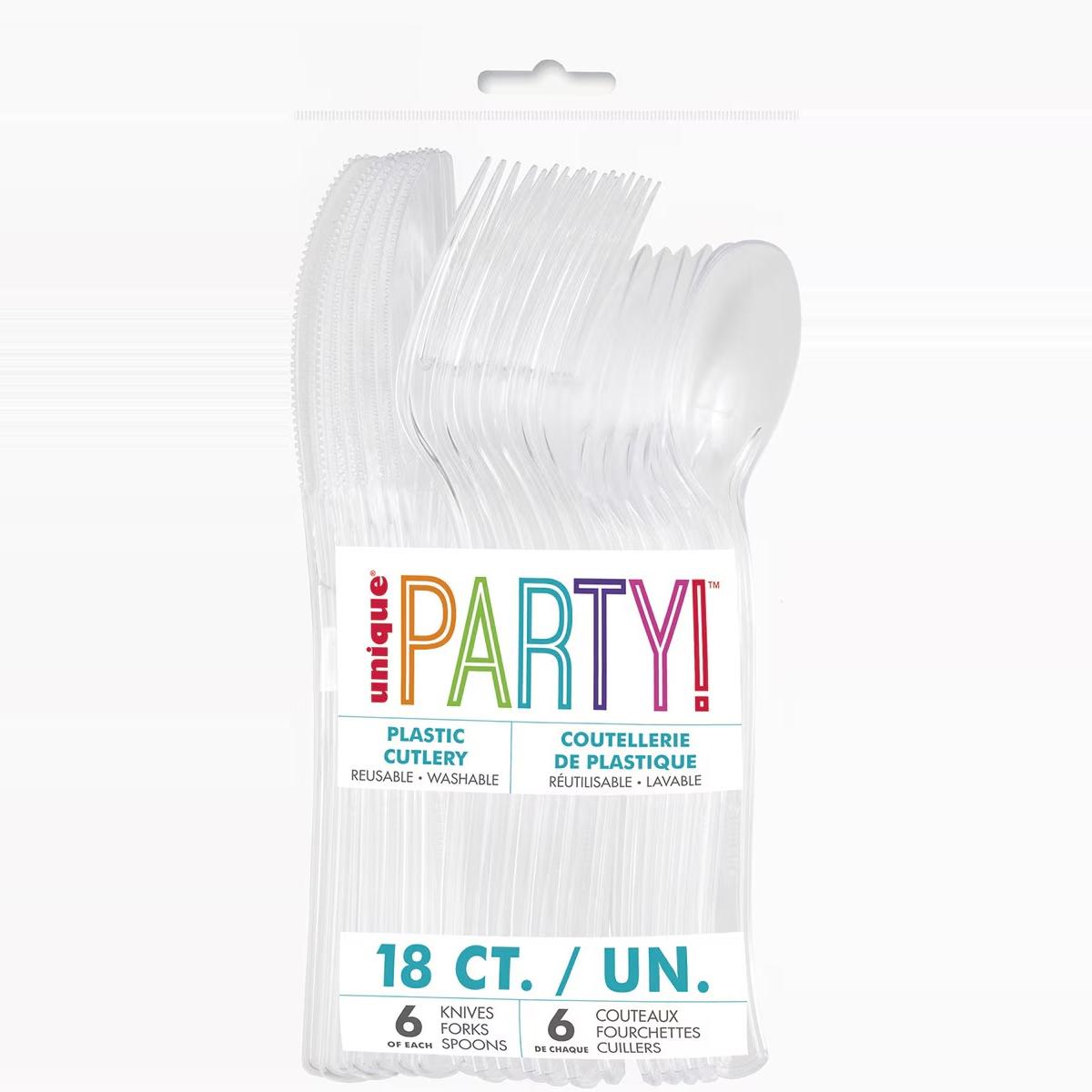 Clear 18pk Assorted Cutlery