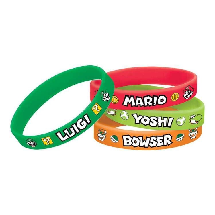 Super Mario Bros Rubber Bracelets 6pk
