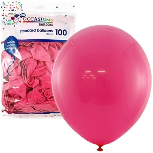 Standard 30cm Latex Balloons 100pk - Fuchsia image 0