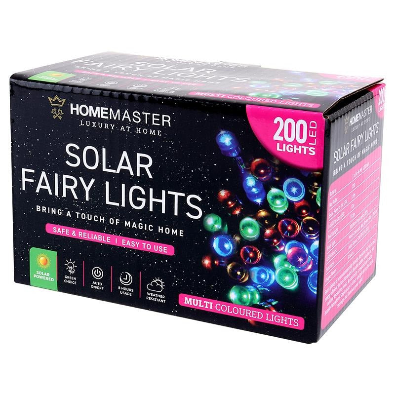 Fairy Light Solar 200LED 13.5m Total Length Multi Colour 2 Functions image 0